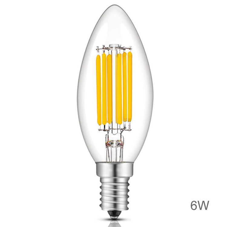 Ampoule LED Transparente C35 E14 6W 580Lm Dimmable 3000K - CristalRecord